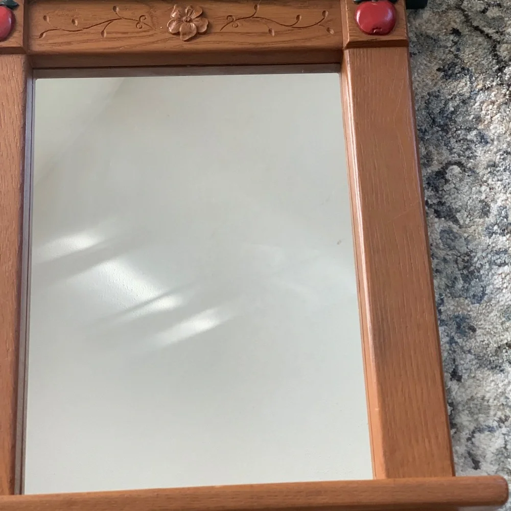 Vintage Mirror with Apple and Vine Accents